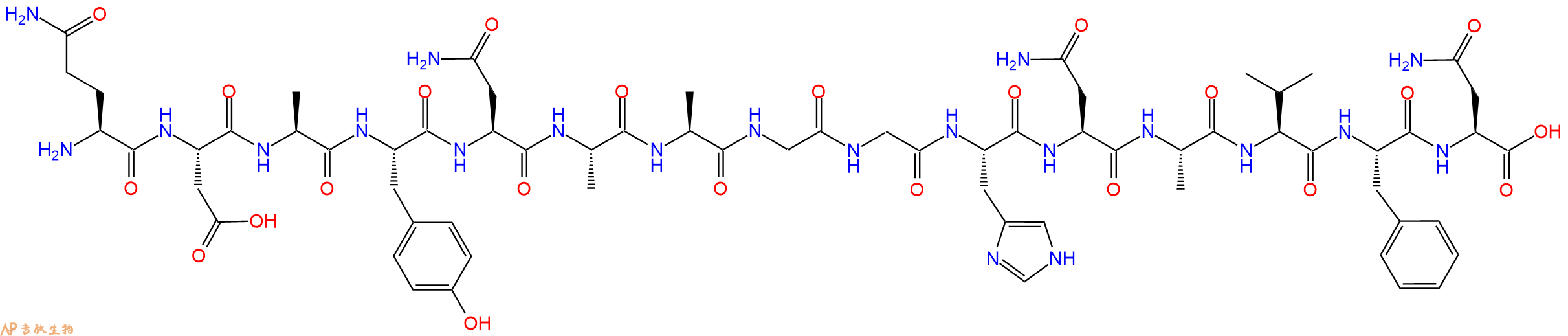 专肽生物产品H2N-Gln-Asp-Ala-Tyr-Asn-Ala-Ala-Gly-Gly-His-Asn-Ala-Val-Phe-Asn-OH