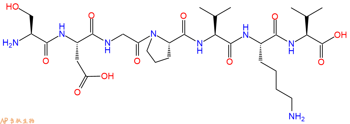 专肽生物产品H2N-Ser-Asp-Gly-Pro-Val-Lys-Val-OH