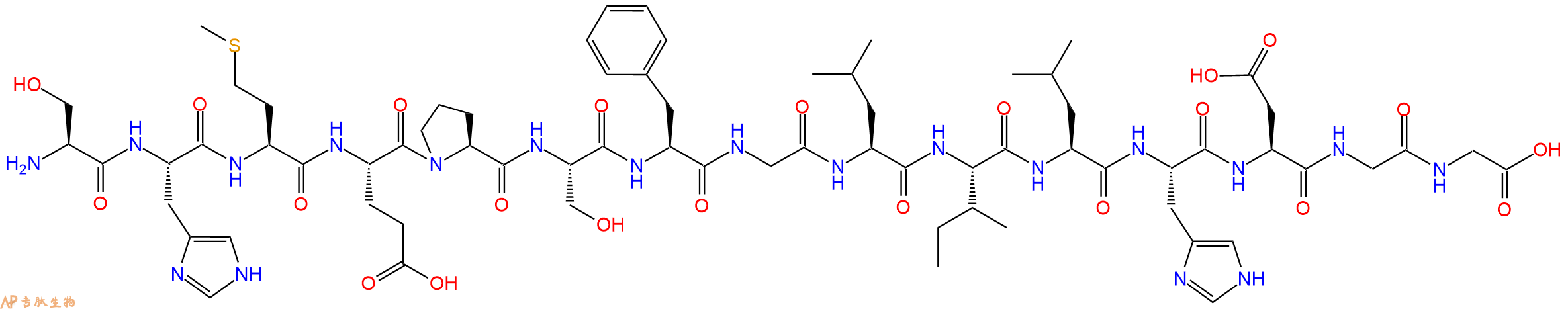 专肽生物产品H2N-Ser-His-Met-Glu-Pro-Ser-Phe-Gly-Leu-Ile-Leu-His-Asp-Gly-Gly-OH