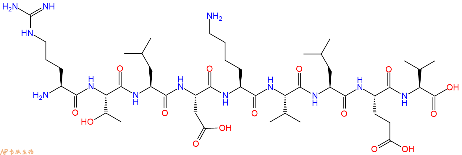 专肽生物产品H2N-Arg-Thr-Leu-Asp-Lys-Val-Leu-Glu-Val-OH
