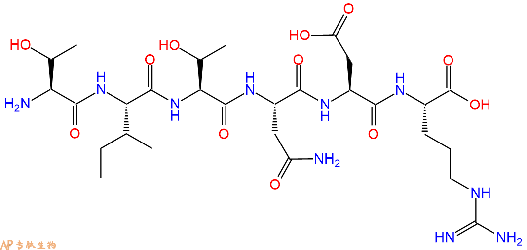 专肽生物产品H2N-Thr-Ile-Thr-Asn-Asp-Arg-OH