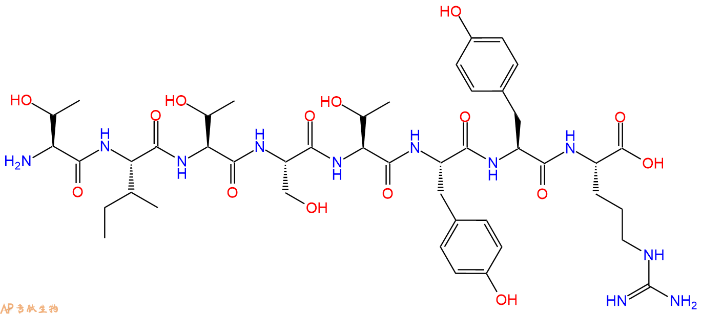 专肽生物产品H2N-Thr-Ile-Thr-Ser-Thr-Tyr-Tyr-Arg-OH