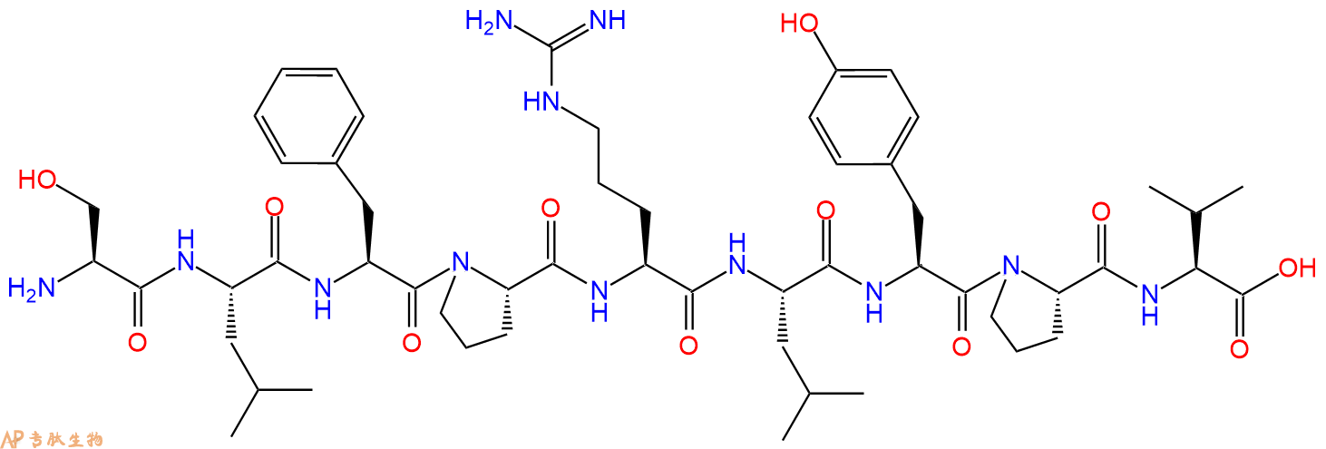 专肽生物产品H2N-Ser-Leu-Phe-Pro-Arg-Leu-Tyr-Pro-Val-OH
