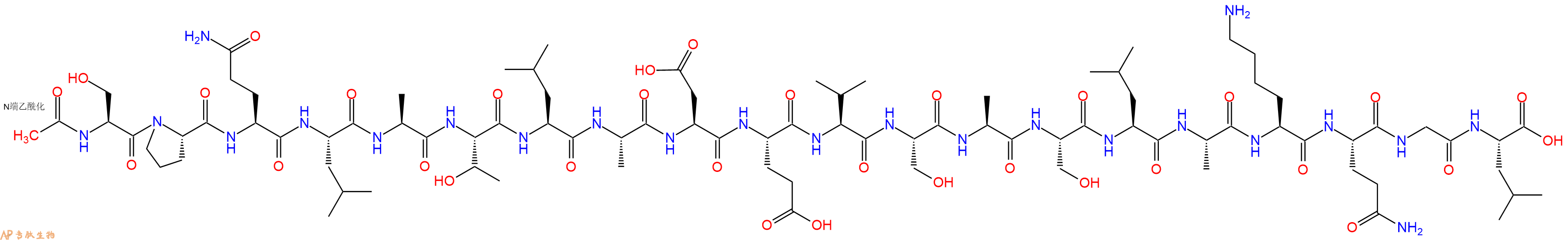专肽生物产品Ac-Ser-Pro-Gln-Leu-Ala-Thr-Leu-Ala-Asp-Glu-Val-Ser-Ala-Ser-Leu-Ala-Lys-Gln-Gly-Leu-OH