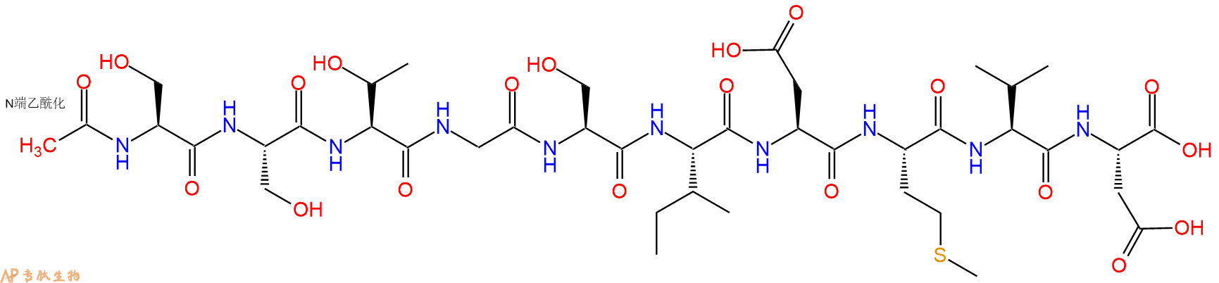 专肽生物产品Ac-Ser-Ser-Thr-Gly-Ser-Ile-Asp-Met-Val-Asp-OH