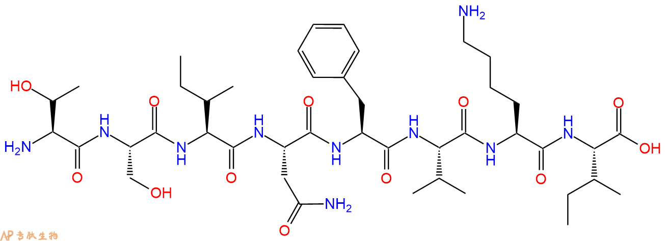 专肽生物产品H2N-Thr-Ser-Ile-Asn-Phe-Val-Lys-Ile-OH