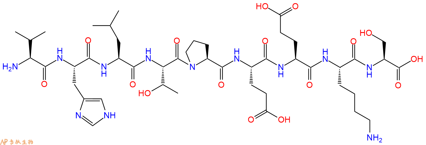 专肽生物产品H2N-Val-His-Leu-Thr-Pro-Glu-Glu-Lys-Ser-OH