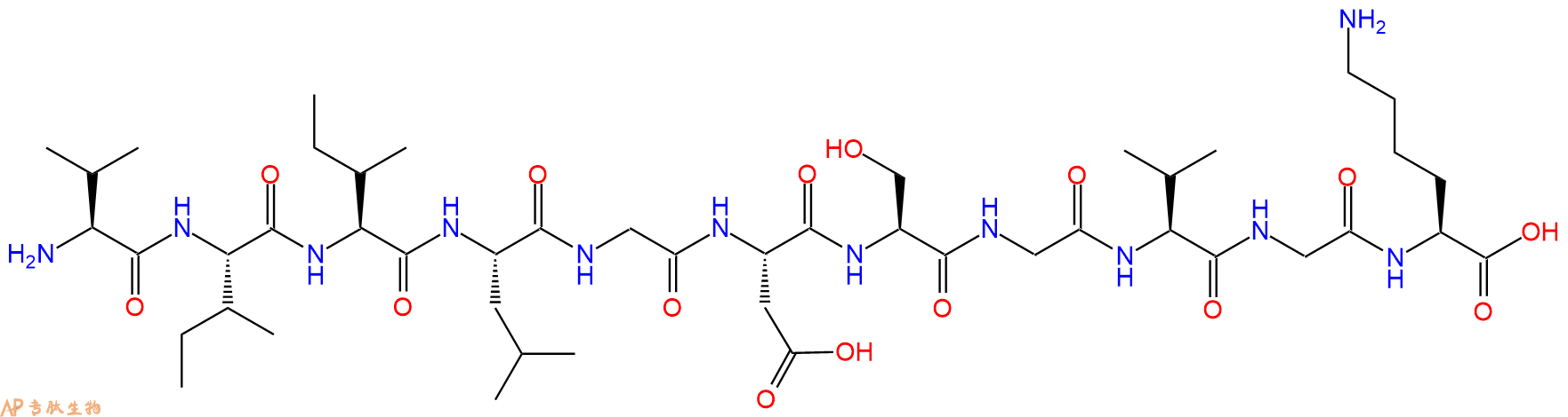 专肽生物产品H2N-Val-Ile-Ile-Leu-Gly-Asp-Ser-Gly-Val-Gly-Lys-OH