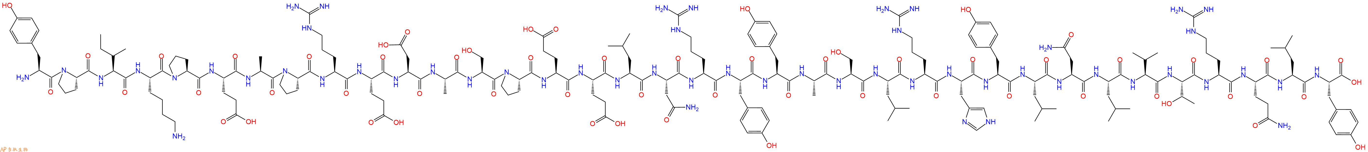 专肽生物产品H2N-Tyr-Pro-Ile-Lys-Pro-Glu-Ala-Pro-Arg-Glu-Asp-Ala-Ser-Pro-Glu-Glu-Leu-Asn-Arg-Tyr-Tyr-Ala-Ser-Leu-Arg-His-Tyr-Leu-Asn-Leu-Val-Thr-Arg-Gln-Leu-Tyr-OH