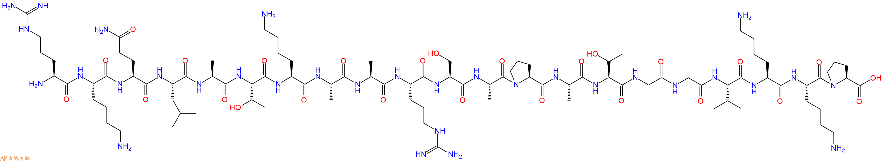 专肽生物产品H2N-Arg-Lys-Gln-Leu-Ala-Thr-Lys-Ala-Ala-Arg-Ser-Ala-Pro-Ala-Thr-Gly-Gly-Val-Lys-Lys-Pro-OH