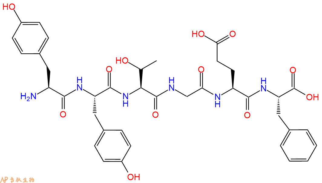 专肽生物产品H2N-Tyr-Tyr-Thr-Gly-Glu-Phe-OH