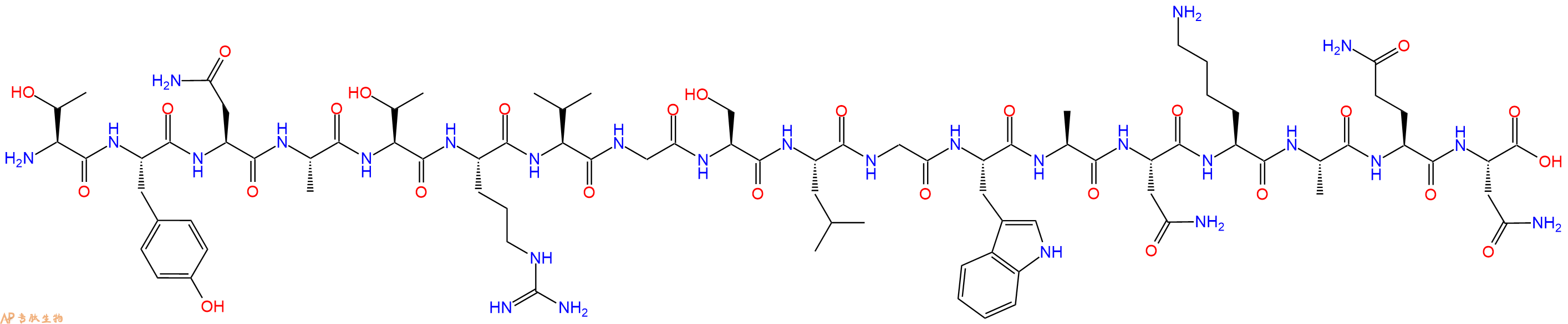 专肽生物产品H2N-Thr-Tyr-Asn-Ala-Thr-Arg-Val-Gly-Ser-Leu-Gly-Trp-Ala-Asn-Lys-Ala-Gln-Asn-OH
