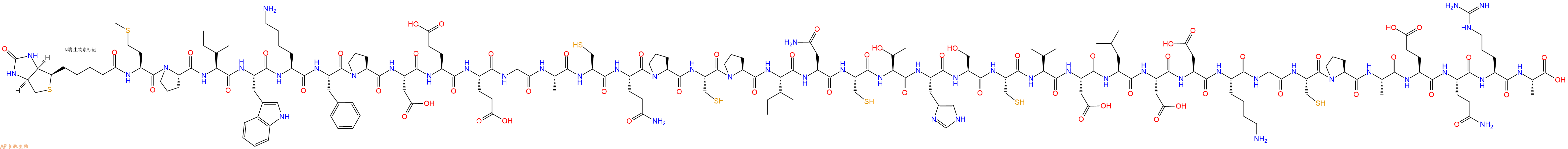 专肽生物产品Biotinyl-Met-Pro-Ile-Trp-Lys-Phe-Pro-Asp-Glu-Glu-Gly-Ala-Cys-Gln-Pro-Cys-Pro-Ile-Asn-Cys-Thr-His-Ser-Cys-Val-Asp-Leu-Asp-Asp-Lys-Gly-Cys-Pro-Ala-Glu-Gln-Arg-Ala-OH