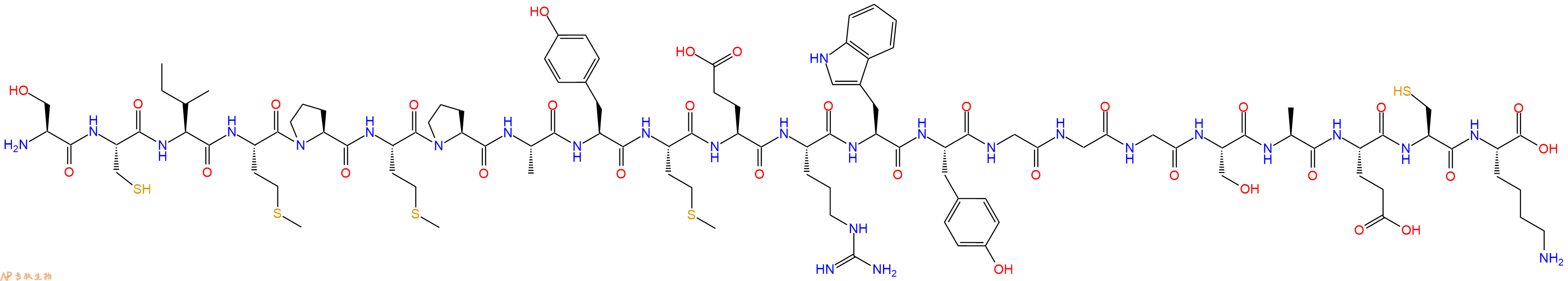 专肽生物产品H2N-Ser-Cys-Ile-Met-Pro-Met-Pro-Ala-Tyr-Met-Glu-Arg-Trp-Tyr-Gly-Gly-Gly-Ser-Ala-Glu-Cys-Lys-OH