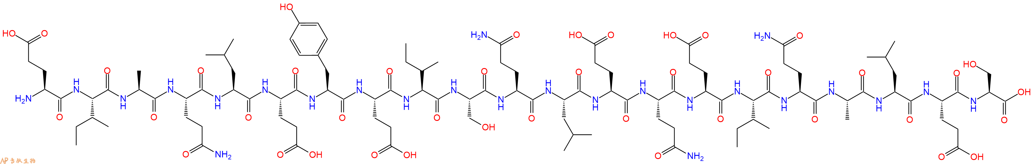 专肽生物产品H2N-Glu-Ile-Ala-Gln-Leu-Glu-Tyr-Glu-Ile-Ser-Gln-Leu-Glu-Gln-Glu-Ile-Gln-Ala-Leu-Glu-Ser-OH
