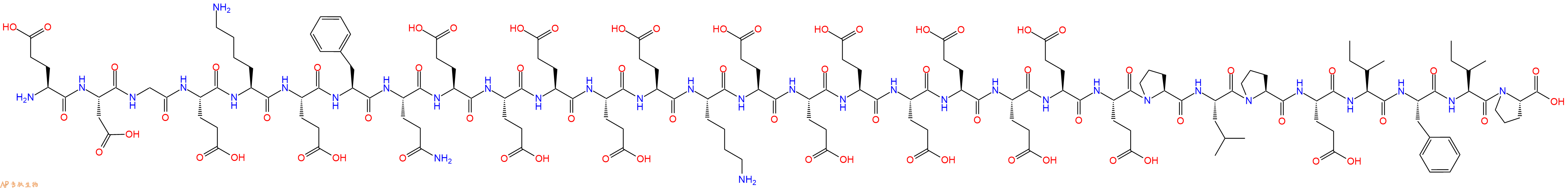 专肽生物产品H2N-Glu-Asp-Gly-Glu-Lys-Glu-Phe-Gln-Glu-Glu-Glu-Glu-Glu-Lys-Glu-Glu-Glu-Glu-Glu-Glu-Glu-Glu-Pro-Leu-Pro-Glu-Ile-Phe-Ile-Pro-OH