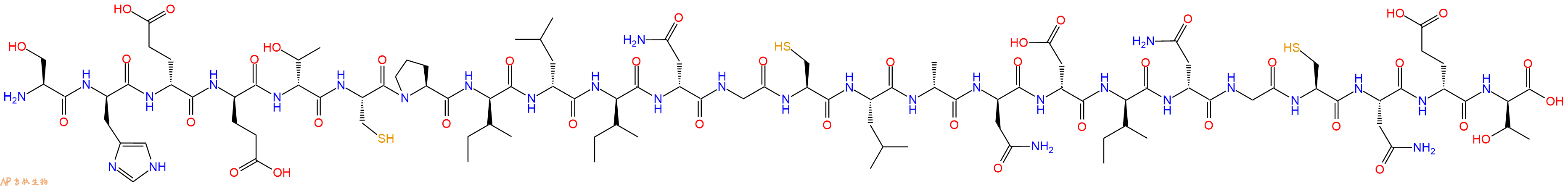 专肽生物产品H2N-Ser-DHis-DGlu-DGlu-DThr-Cys-Pro-DIle-DLeu-DIle-DAsn-Gly-Cys-Leu-DAla-DAsn-DAsp-DIle-DAsn-Gly-Cys-Asn-DGlu-DThr-OH