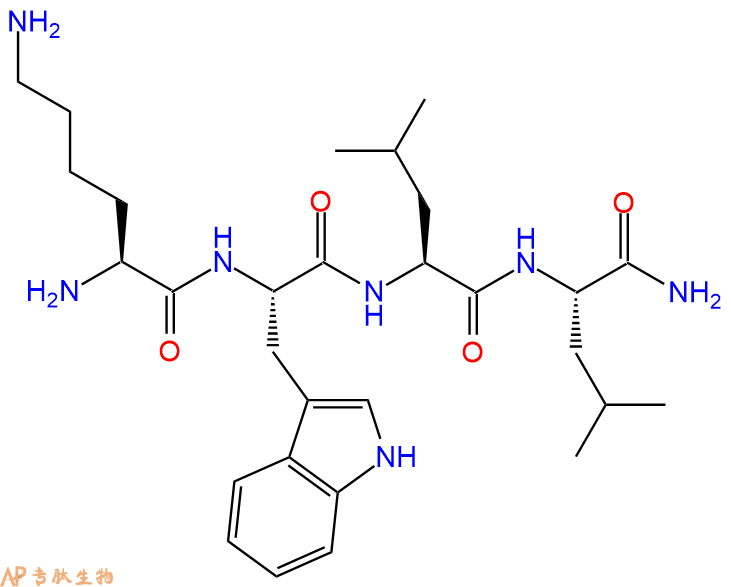 专肽生物产品H2N-Lys-Trp-Leu-Leu-CONH2