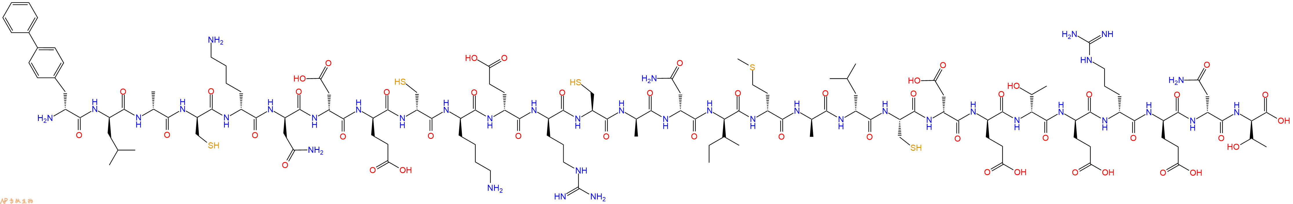 专肽生物产品H2N-DBip-DLeu-DAla-DCys-DLys-DAsn-DAsp-DGlu-DCys-DLys-DGlu-DArg-Cys-DAla-DAsn-DIle-DMet-DAla-DLeu-Cys-DAsp-DGlu-DThr-DGlu-DArg-DGlu-DAsn-DThr-OH