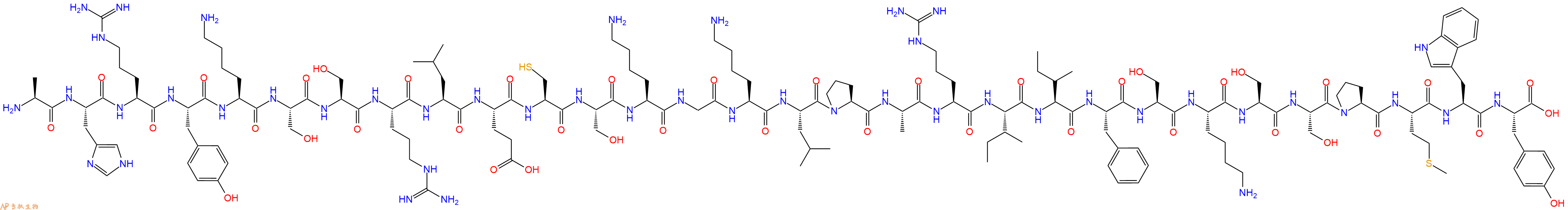 专肽生物产品H2N-Ala-His-Arg-Tyr-Lys-Ser-Ser-Arg-Leu-Glu-Cys-Ser-Lys-Gly-Lys-Leu-Pro-Ala-Arg-Ile-Ile-Phe-Ser-Lys-Ser-Ser-Pro-Met-Trp-Tyr-OH