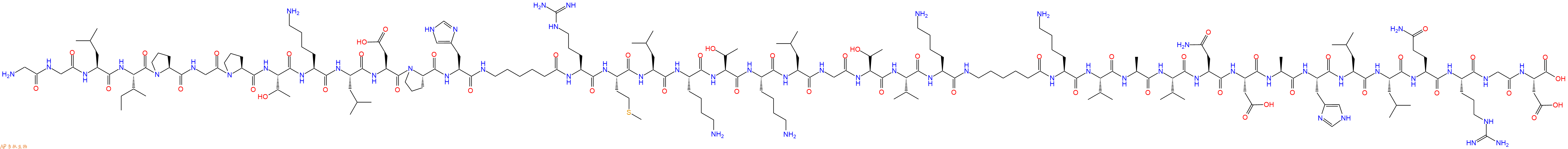 专肽生物产品H2N-Gly-Gly-Leu-Ile-Pro-Gly-Pro-Thr-Lys-Leu-Asp-Pro-His-Ahx-Arg-Met-Leu-Lys-Thr-Lys-Leu-Gly-Thr-Val-Lys-Ahx-Lys-Val-Ala-Val-Asn-Asp-Ala-His-Leu-Leu-Gln-Arg-Gly-Asp-OH