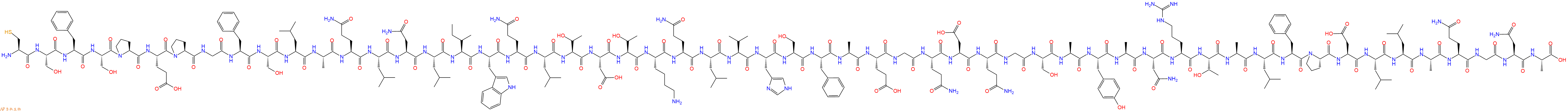 专肽生物产品H2N-Cys-Ser-Phe-Ser-Pro-Glu-Pro-Gly-Phe-Ser-Leu-Ala-Gln-Leu-Asn-Leu-Ile-Trp-Gln-Leu-Thr-Asp-Thr-Lys-Gln-Leu-Val-His-Ser-Phe-Ala-Glu-Gly-Gln-Asp-Gln-Gly-Ser-Ala-Tyr-Ala-Asn-Arg-Thr-Ala-Leu-Phe-Pro-Asp-Leu-Leu-Ala-Gln-Gly-Asn-Ala-OH