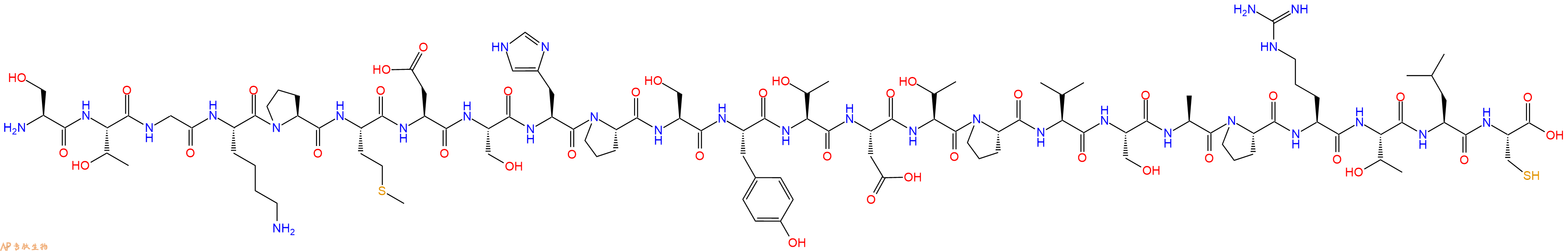 专肽生物产品H2N-Ser-Thr-Gly-Lys-Pro-Met-Asp-Ser-His-Pro-Ser-Tyr-Thr-Asp-Thr-Pro-Val-Ser-Ala-Pro-Arg-Thr-Leu-Cys-OH