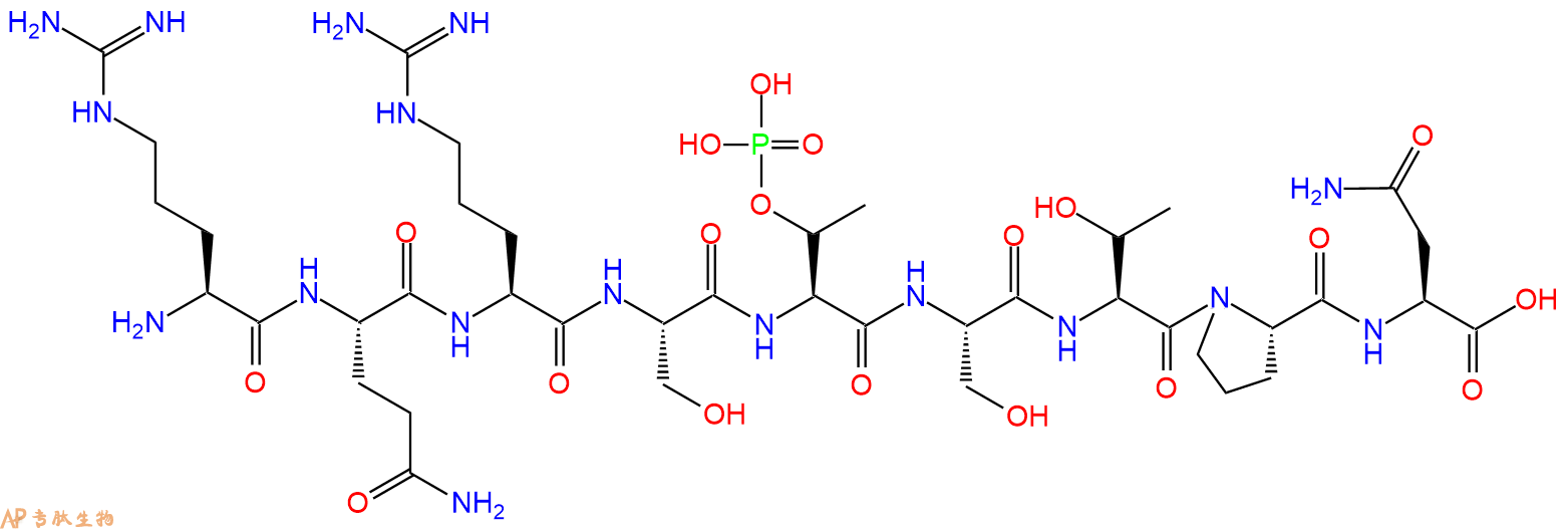 专肽生物产品H2N-Arg-Gln-Arg-Ser-pThr-Ser-Thr-Pro-Asn-OH