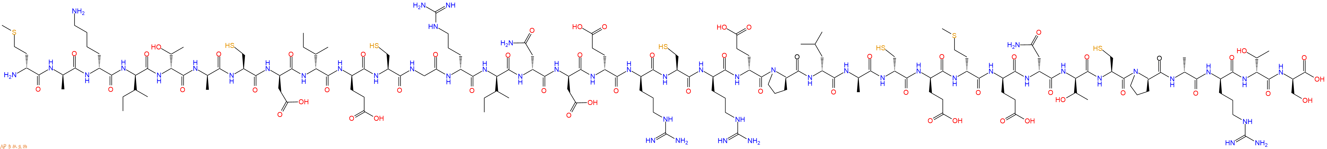 专肽生物产品H2N-DMet-DAla-DLys-DIle-DThr-DAla-Cys-DAsp-DIle-DGlu-Cys-Gly-DArg-DIle-DAsn-DAsp-DGlu-DArg-Cys-DArg-DGlu-DPro-DLeu-DAla-DCys-DGlu-DMet-DGlu-DAsn-DThr-Cys-DPro-DAla-DArg-DThr-DSer-OH