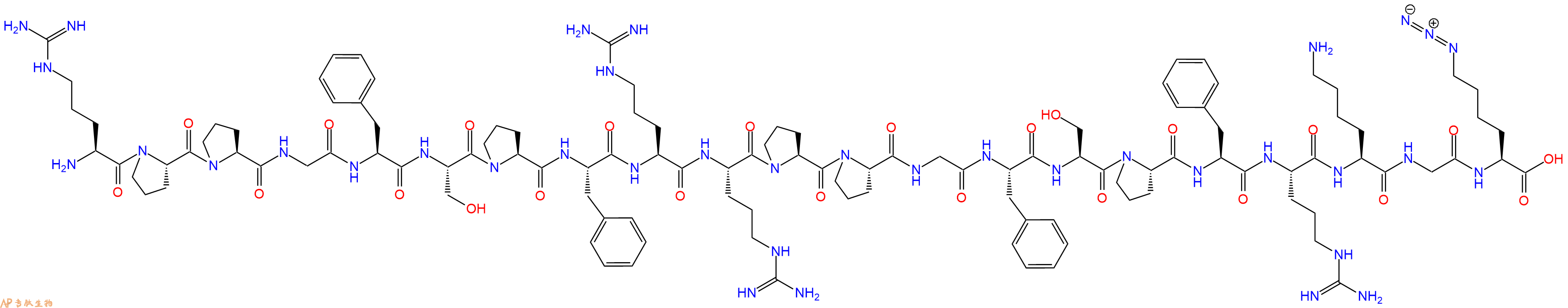 专肽生物产品H2N-Arg-Pro-Pro-Gly-Phe-Ser-Pro-Phe-Arg-Arg-Pro-Pro-Gly-Phe-Ser-Pro-Phe-Arg-Lys-Gly-Lys(N3)-OH