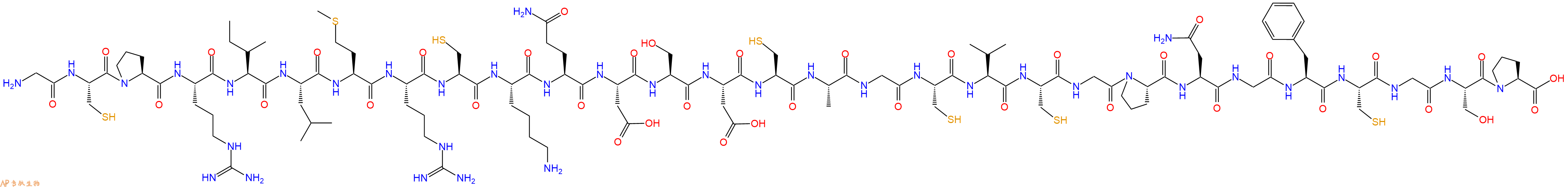 专肽生物产品H2N-Gly-Cys-Pro-Arg-Ile-Leu-Met-Arg-Cys-Lys-Gln-Asp-Ser-Asp-Cys-Ala-Gly-Cys-Val-Cys-Gly-Pro-Asn-Gly-Phe-Cys-Gly-Ser-Pro-OH