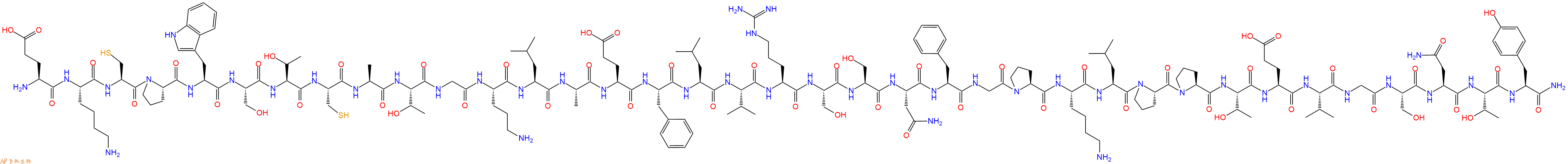 专肽生物产品H2N-Glu-Lys-Cys-Pro-Trp-Ser-Thr-Cys-Ala-Thr-Gly-Orn-Leu-Ala-Glu-Phe-Leu-Val-Arg-Ser-Ser-Asn-Phe-Gly-Pro-Lys-Leu-Pro-Pro-Thr-Glu-Val-Gly-Ser-Asn-Thr-Tyr-CONH2