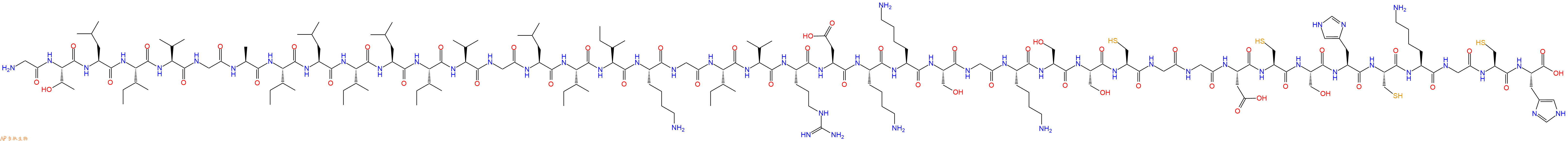 专肽生物产品H2N-Gly-Thr-Leu-Ile-Val-Gly-Ala-Ile-Leu-Ile-Leu-Ile-Val-Gly-Leu-Ile-Ile-Lys-Gly-Ile-Val-Arg-Asp-Lys-Lys-Ser-Gly-Lys-Ser-Ser-Cys-Gly-Gly-Asp-Cys-Ser-His-Cys-Lys-Gly-Cys-His-OH