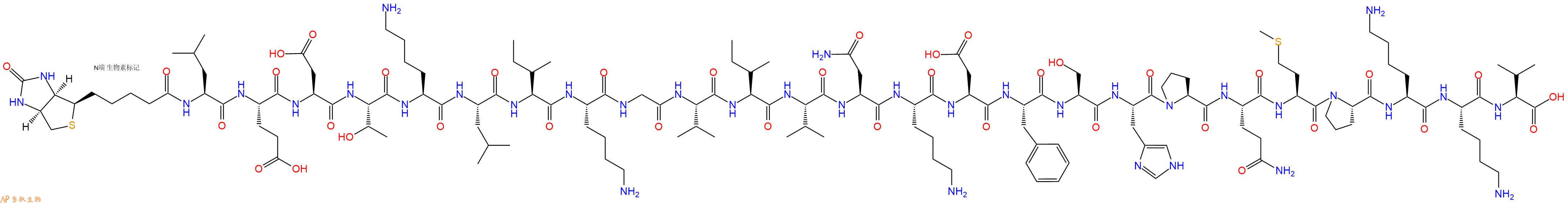 专肽生物产品Biotinyl-Leu-Glu-Asp-Thr-Lys-Leu-Ile-Lys-Gly-Val-Ile-Val-Asn-Lys-Asp-Phe-Ser-His-Pro-Gln-Met-Pro-Lys-Lys-Val-OH