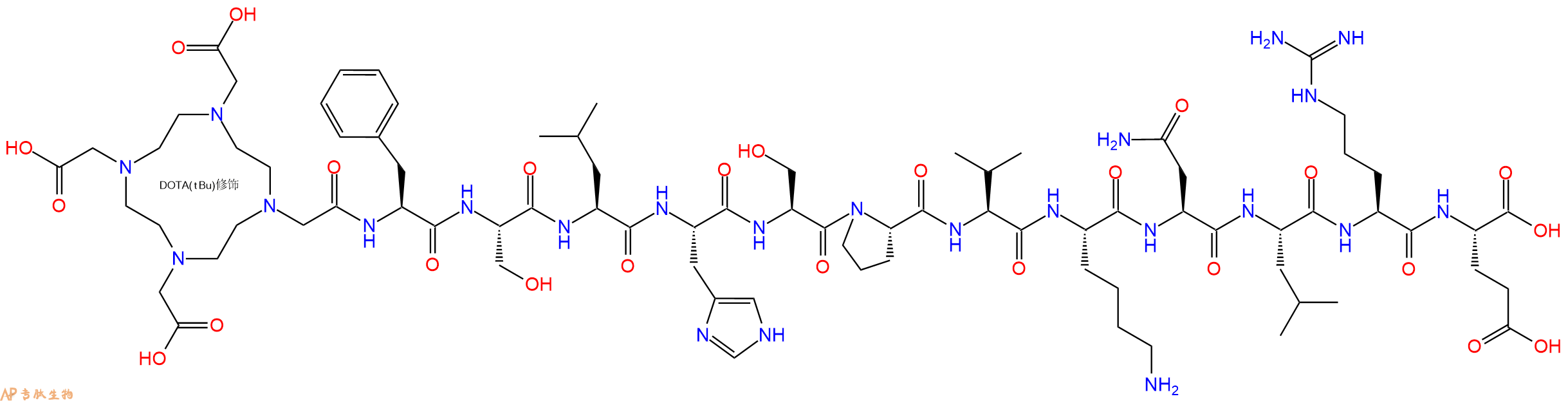 专肽生物产品DOTA-Phe-Ser-Leu-His-Ser-Pro-Val-Lys-Asn-Leu-Arg-Glu-OH