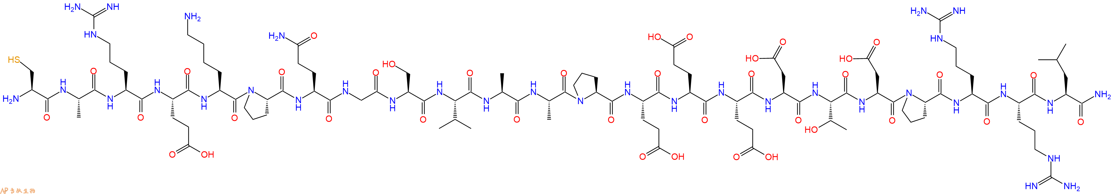 专肽生物产品H2N-Cys-Ala-Arg-Glu-Lys-Pro-Gln-Gly-Ser-Val-Ala-Ala-Pro-Glu-Glu-Glu-Asp-Thr-Asp-Pro-Arg-Arg-Leu-CONH2