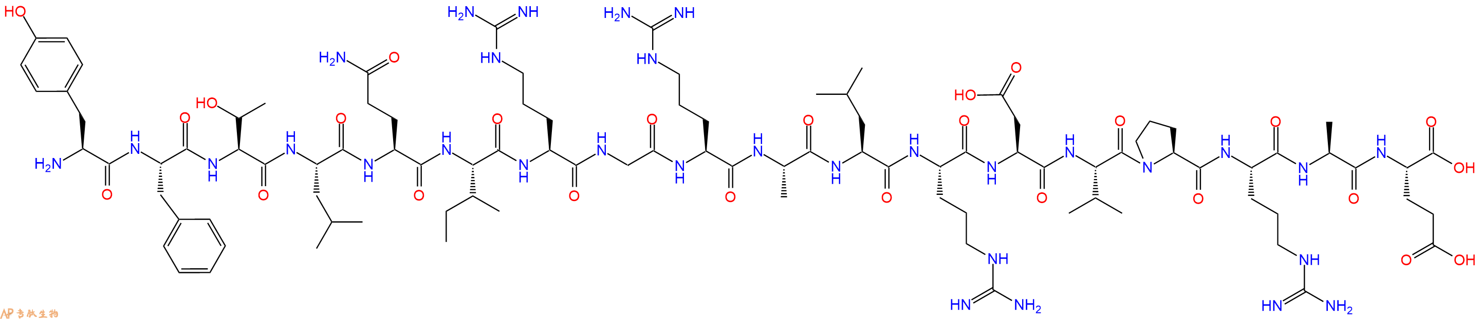 专肽生物产品H2N-Tyr-Phe-Thr-Leu-Gln-Ile-Arg-Gly-Arg-Ala-Leu-Arg-Asp-Val-Pro-Arg-Ala-Glu-OH