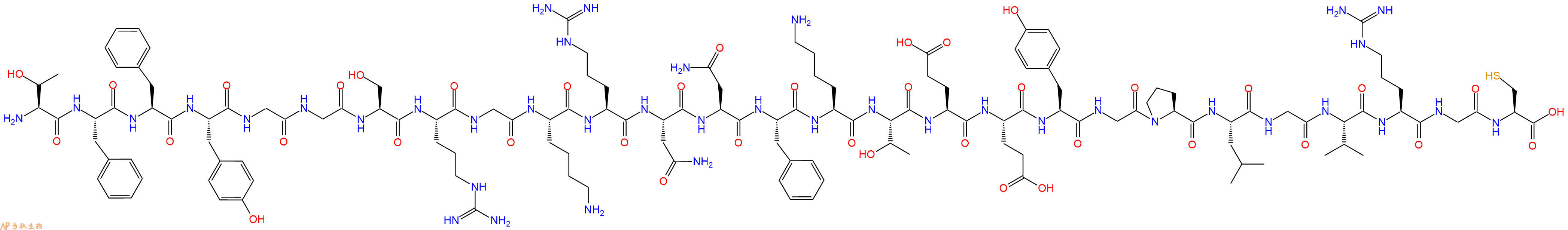 专肽生物产品H2N-Thr-Phe-Phe-Tyr-Gly-Gly-Ser-Arg-Gly-Lys-Arg-Asn-Asn-Phe-Lys-Thr-Glu-Glu-Tyr-Gly-Pro-Leu-Gly-Val-Arg-Gly-Cys-OH