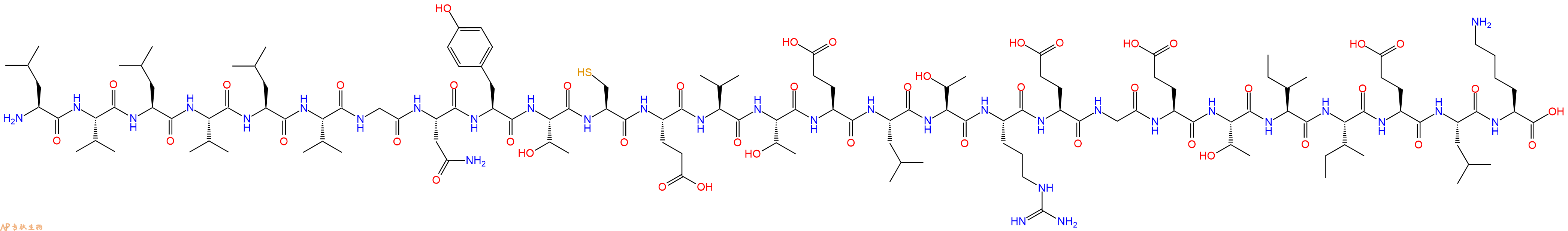 专肽生物产品H2N-Leu-Val-Leu-Val-Leu-Val-Gly-Asn-Tyr-Thr-Cys-Glu-Val-Thr-Glu-Leu-Thr-Arg-Glu-Gly-Glu-Thr-Ile-Ile-Glu-Leu-Lys-OH