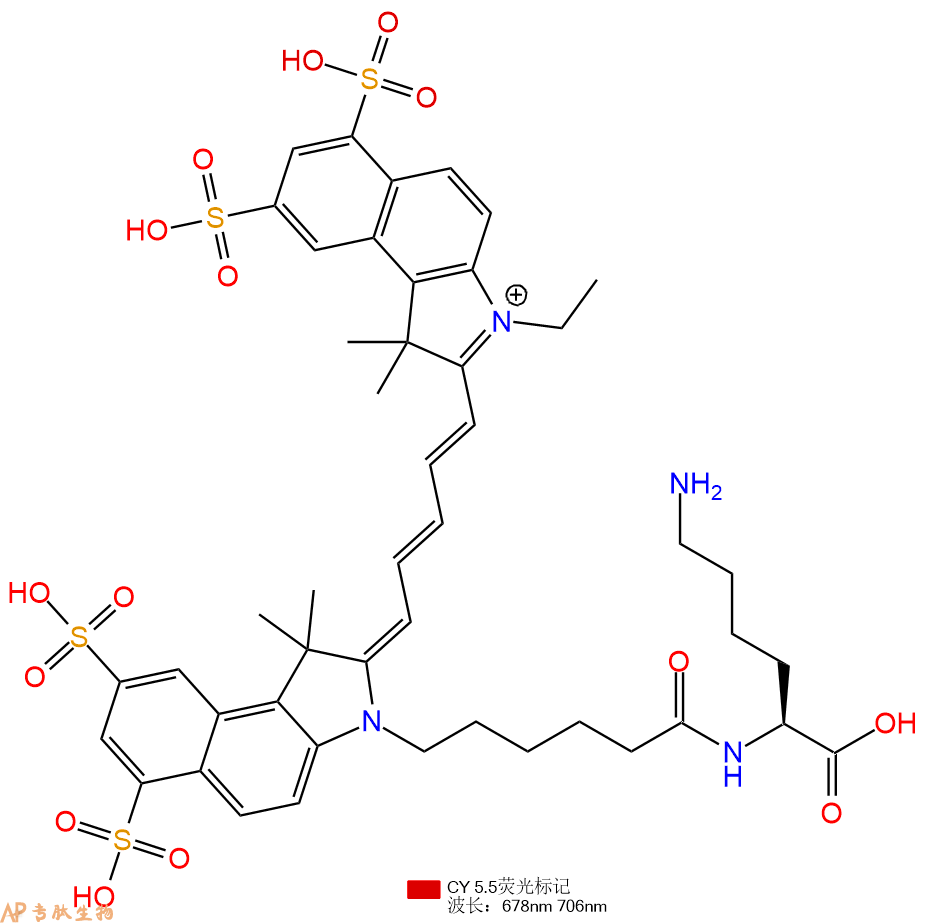 专肽生物产品Cy5.5-Lys-OH