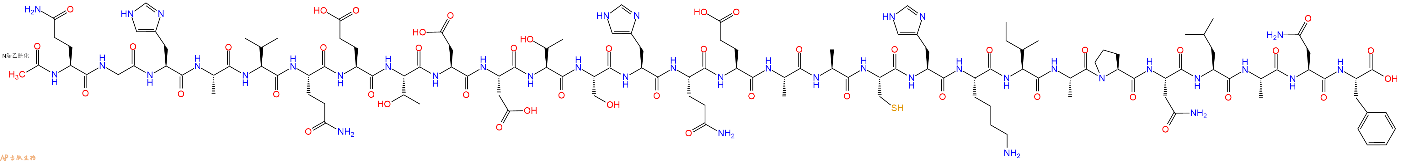 专肽生物产品Ac-Gln-Gly-His-Ala-Val-Gln-Glu-Thr-Asp-Asp-Thr-Ser-His-Gln-Glu-Ala-Ala-Cys-His-Lys-Ile-Ala-Pro-Asn-Leu-Ala-Asn-Phe-OH