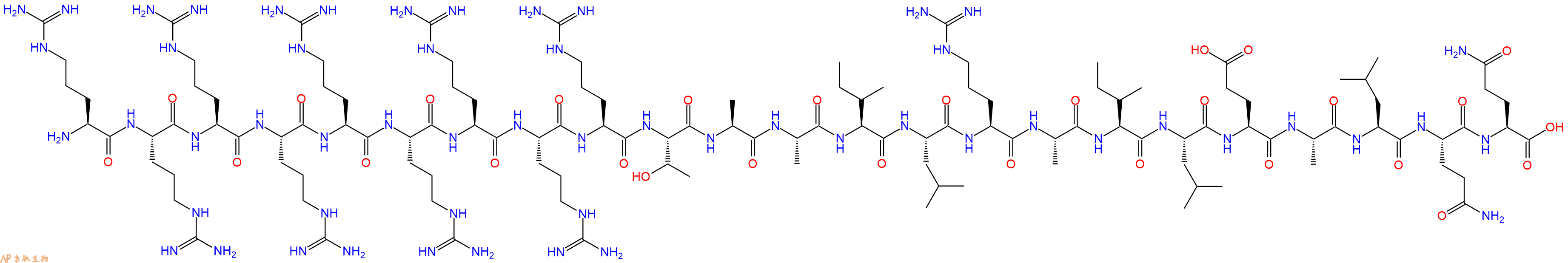 专肽生物产品H2N-Arg-Arg-Arg-Arg-Arg-Arg-Arg-Arg-Arg-Thr-Ala-Ala-Ile-Leu-Arg-Ala-Ile-Leu-Glu-Ala-Leu-Gln-Gln-OH
