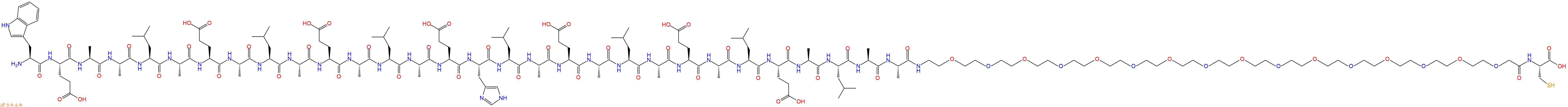 专肽生物产品H2N-Trp-Glu-Ala-Ala-Leu-Ala-Glu-Ala-Leu-Ala-Glu-Ala-Leu-Ala-Glu-His-Leu-Ala-Glu-Ala-Leu-Ala-Glu-Ala-Leu-Glu-Ala-Leu-Ala-Ala-PEG16-Cys