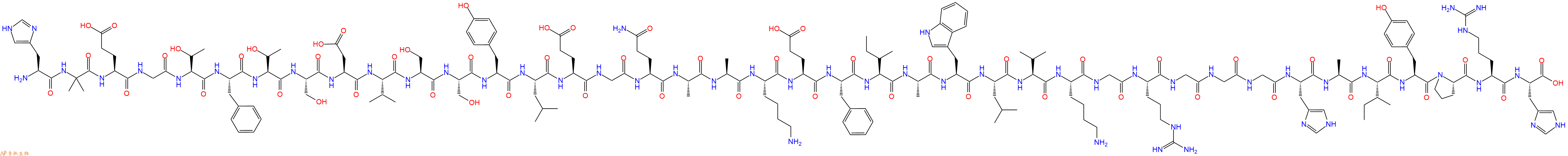 专肽生物产品H2N-His-Aib-Glu-Gly-Thr-Phe-Thr-Ser-Asp-Val-Ser-Ser-Tyr-Leu-Glu-Gly-Gln-Ala-Ala-Lys-Glu-Phe-Ile-Ala-Trp-Leu-Val-Lys-Gly-Arg-Gly-Gly-Gly-His-Ala-Ile-Tyr-Pro-Arg-His-OH