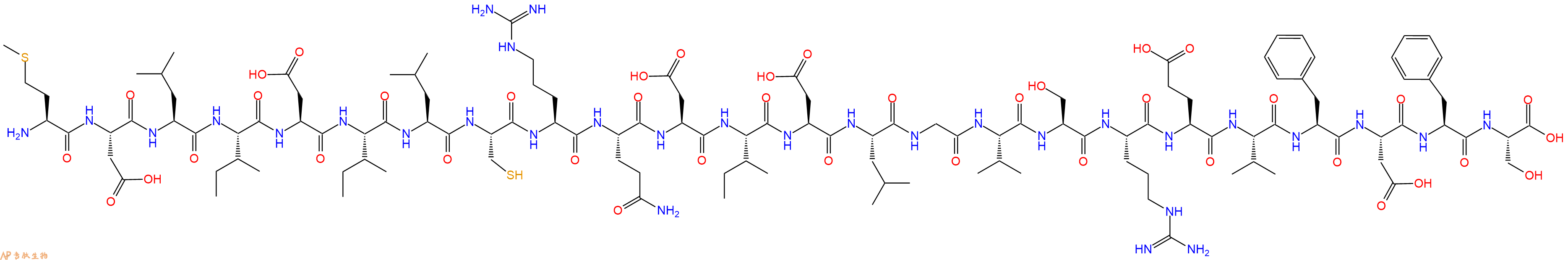 专肽生物产品H2N-Met-Asp-Leu-Ile-Asp-Ile-Leu-Cys-Arg-Gln-Asp-Ile-Asp-Leu-Gly-Val-Ser-Arg-Glu-Val-Phe-Asp-Phe-Ser-OH