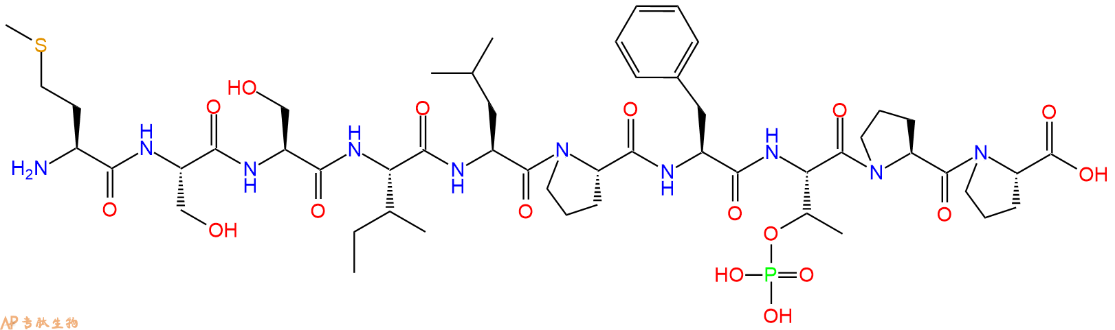专肽生物产品H2N-Met-Ser-Ser-Ile-Leu-Pro-Phe-pThr-Pro-Pro-OH
