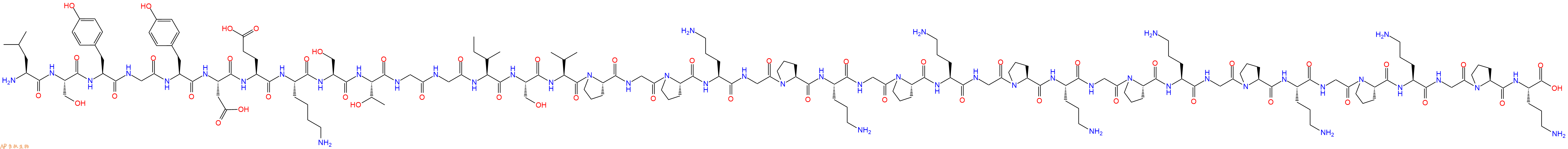 专肽生物产品H2N-Leu-Ser-Tyr-Gly-Tyr-Asp-Glu-Lys-Ser-Thr-Gly-Gly-Ile-Ser-Val-Pro-Gly-Pro-Orn-Gly-Pro-Orn-Gly-Pro-Orn-Gly-Pro-Orn-Gly-Pro-Orn-Gly-Pro-Orn-Gly-Pro-Orn-Gly-Pro-Orn-OH