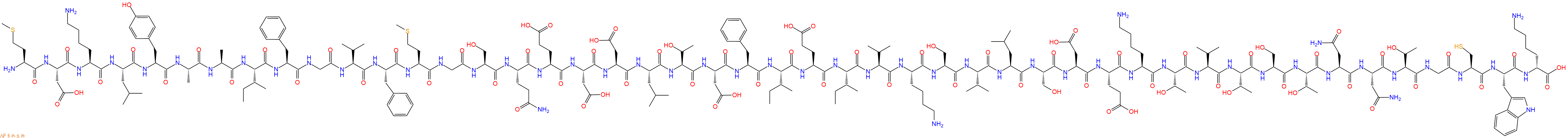 专肽生物产品H2N-Met-Asp-Lys-Leu-Tyr-Ala-Ala-Ile-Phe-Gly-Val-Phe-Met-Gly-Ser-Gln-Glu-Asp-Asp-Leu-Thr-Asp-Phe-Ile-Glu-Ile-Val-Lys-Ser-Val-Leu-Ser-Asp-Glu-Lys-Thr-Val-Thr-Ser-Thr-Asn-Asn-Thr-Gly-Cys-Trp-DLys-OH