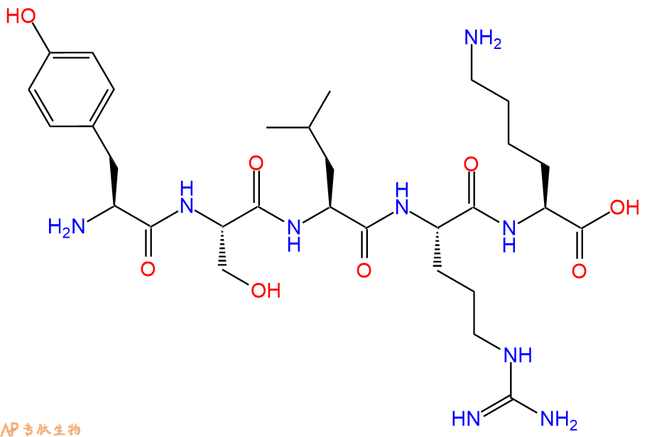 专肽生物产品H2N-Tyr-Ser-Leu-Arg-Lys-OH