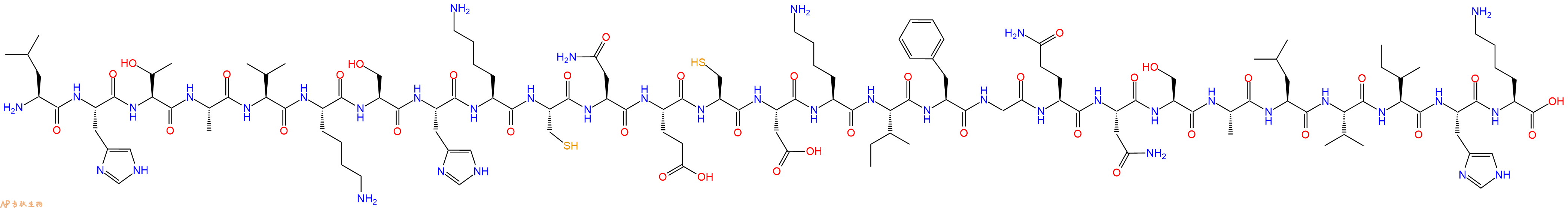 专肽生物产品H2N-Leu-His-Thr-Ala-Val-Lys-Ser-His-Lys-Cys-Asn-Glu-Cys-Asp-Lys-Ile-Phe-Gly-Gln-Asn-Ser-Ala-Leu-Val-Ile-His-Lys-OH